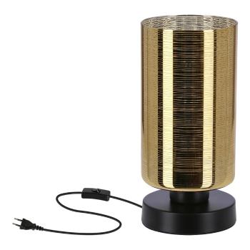 Veioză neagră-aurie cu abajur din sticlă (înălțime 25 cm) Cox – Candellux Lighting