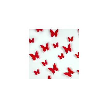 Set 12 autocolante Ambiance Red Butterflies, roșu