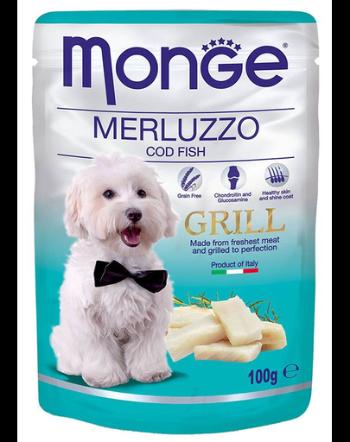 MONGE Grill hrană umedă pentru câini, cu carne de cod 100 g