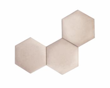 Panou tapițat hexagonal - bej