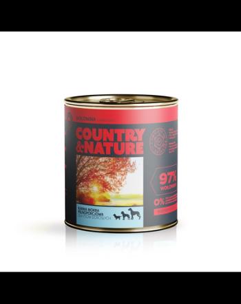 COUNTRY&amp;NATURE Hrana umeda fara cereale pentru caini, cu vita 850 g