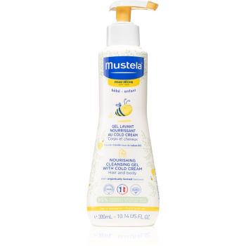 Mustela Bébé Dry Skin gel nutritiv de curățare, cu cremă protectoare pentru refacerea barierei pielii pentru nou-nascuti si copii 300 ml