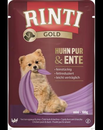 RINTI Chicken Pure&amp;Duck Mini plic hrana caine pui si rata 100 g