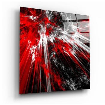 Tablou din sticlă Insigne Red Blast, 40 x 40 cm