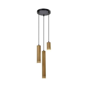 Lustră negru/auriu cu abajur din metal Tubo – Candellux Lighting