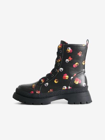 Desigual Boot Flowers Ghete pe gleznă Negru