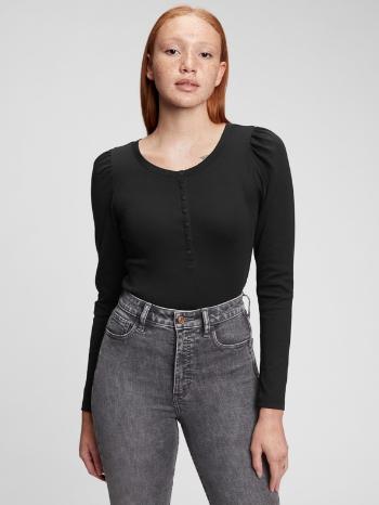 GAP Modern Henley Long Tricou Negru