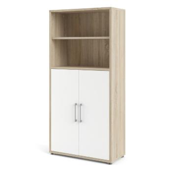 Bibliotecă modulară albă/cu aspect de lemn de stejar 89x189 cm Prima – Tvilum