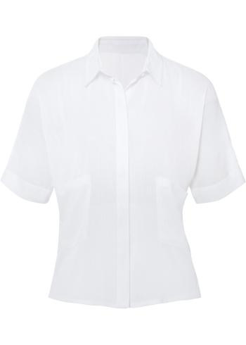 Bluză transparentă cu mânecă scurtă, din poliester reciclat