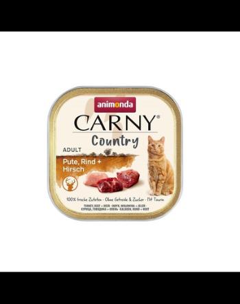 ANIMONDA Carny Country Adult Turkey&amp;Beef&amp;Deer 100 g Hrana umeda pentru pisici, cu curcan, vita si caprioara