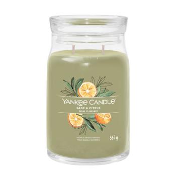 Yankee Candle Lumânare aromatică Signature sticlă mare Sage & Citrus 567 g