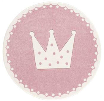 copilăresc covor coroană - roz și alb