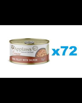 APPLAWS Cat Senior Tuna with Salmon in Jelly mancare umeda pisici senioare, cu ton si somon 72x70g