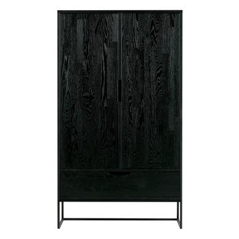 Dulap negru din lemn de frasin 85x149 cm Silas – WOOOD