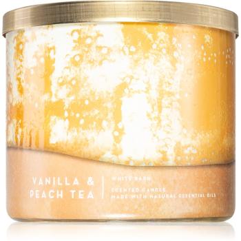 Bath & Body Works Vanilla & Peach Tea lumânare parfumată 411 buc