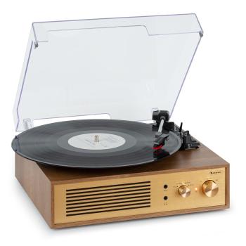 Auna Berklee TT Classic, player gramofon, transmisie prin curea, 33 1/3 și 45 RPM, difuzoare stereo