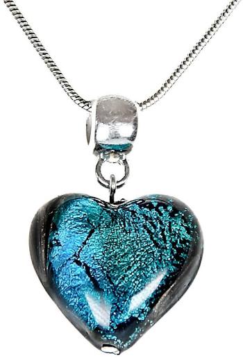 Lampglas Colier excepțional TurquoiseHeart cu perla Lampglas cu argint pur NLH5