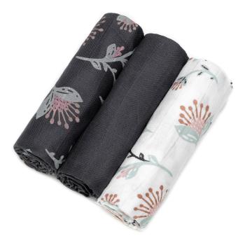 Set 3 scutece din bumbac T-TOMI Tetra Floral, 70 x 70 cm