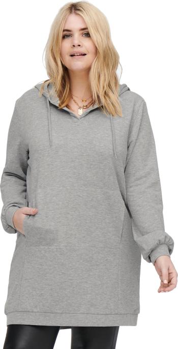 ONLY CARMAKOMA Hanorac pentru femei CARSIV Regular Fit 15247165 Light Grey Melange 3XL/4XL