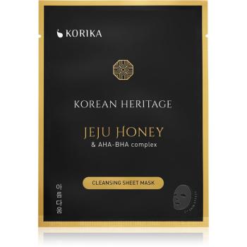 KORIKA Korean Heritage mască cu efect de curățare Jeju honey & AHA - BHA complex sheet mask