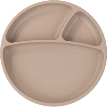 Minikoioi Suction Plate farfurie compartimentată cu ventuză Bubble Beige 1 buc