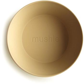 Mushie Round Dinnerware Bowl bol Mustard 2 buc