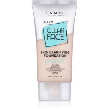 LAMEL OhMy Clear Face fond de ten cu acoperire ridicată pentru pielea problematică și grasă culoare 401 40 ml