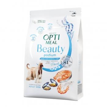 OPTIMEAL Beauty Podium, Fructe de mare, hrană uscată câini, blană lucioasă și dinți îngrijiți, 1.5kg