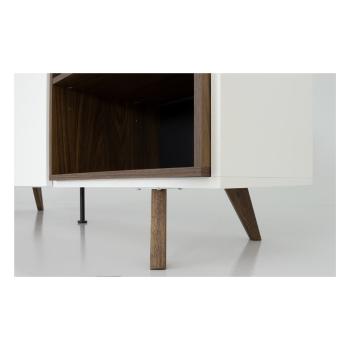 Comodă albă-cu aspect de lemn de nuc 180x76 cm Plain – Tenzo