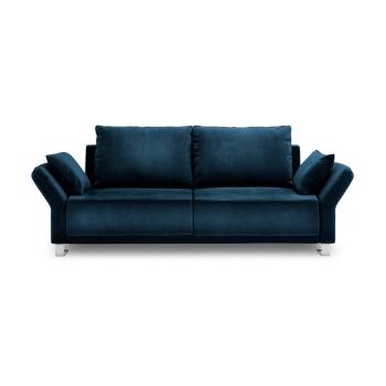 Canapea extensibilă cu 3 locuri și tapițerie de catifea Windsor & Co Sofas Pyxis, albastru