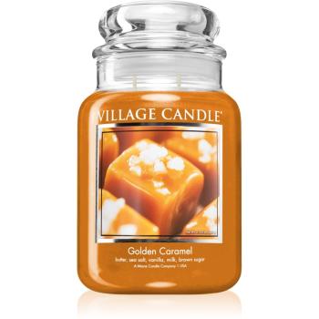 Village Candle Golden Caramel lumânare parfumată  (Glass Lid) 602 g