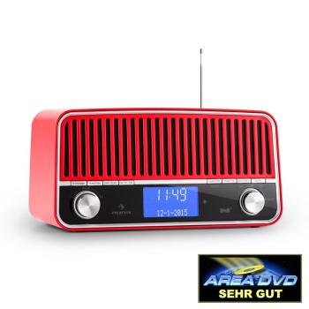 Auna Nizza DAB +, Radio retro, Bluetooth, FM, AUX, 2.1 subwoofer, roșu