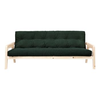 Canapea variabilă cu tapițerie din catifea reiată Karup Design Grab Raw/Dark Green