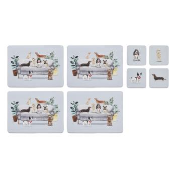 Set cu suporturi farfurii și coasters 8 buc. Curious Dogs – Cooksmart ®