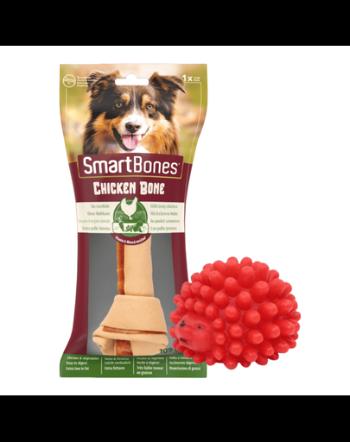 SMART BONES Large Recompense caini talie mare, cu pui si legume x 2 + minge GRATIS