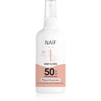 Naif Baby & Kids Mineral Sunscreen SPF 50 spray protector pentru plajă pentru copii 175 ml