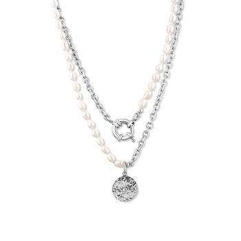 JwL Luxury Pearls Colier elegant din oțel cu perle reale de râu JL0799