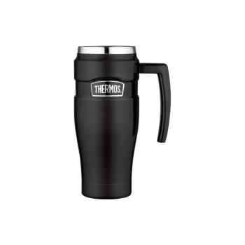 Thermos Style Termos rezistent la apă cu mâner - culoare negru mat 470 ml