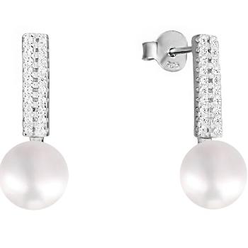 JwL Luxury Pearls Cercei din argint cu perle și zirconii JL0587