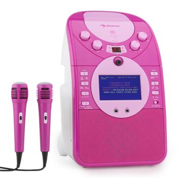 Auna Ecran Steaua karaoke Camera CD USB SD MP3 inclusiv. 2 x microfon roz