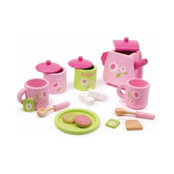 Set jucării din lemn pentru servit ceai Legler Pink