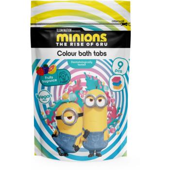 Minions The Rise of Gru Bath Tabs tablete colorate efervescente pentru baie Strawberry, Pomelo, Blackberry 9x16 buc