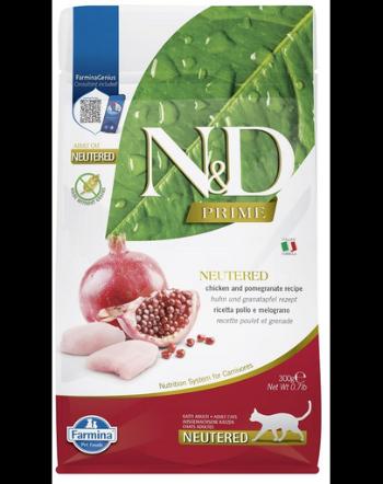 FARMINA N&amp;D Prime Adult Cat Neutered Chicken&amp;Pomegranate 300g Hrana pisici sterilizate, cu pui si rodie