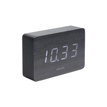 Ceas alarmă cu aspect de lemn Karlsson Cube, 15 x 10 cm