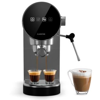 Klarstein Furore, aparat pentru espresso din oțel inoxidabil, compact, 20 bar, afișaj digital, 2 cești