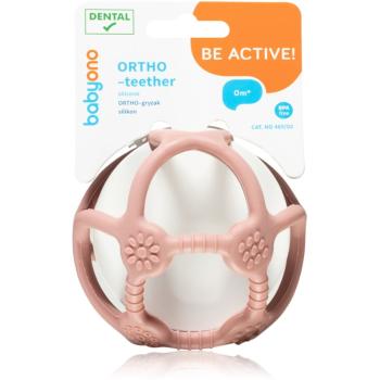 BabyOno Be Active Ortho jucărie pentru dentiție nu conține BPA 0 m+ pink 1 buc
