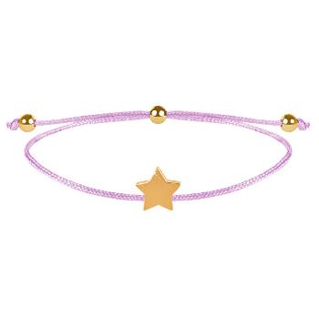 Troli String brățară cu stea roz / auriu