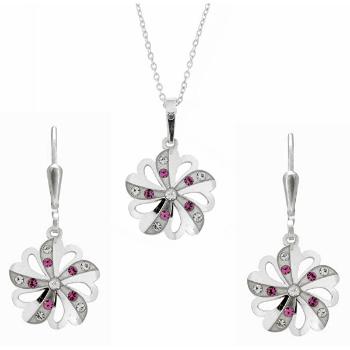 Praqia Jewellery Set frumos de bijuterii cu cristale KO2097_NA1035 (lanț, pandantiv, cercei)