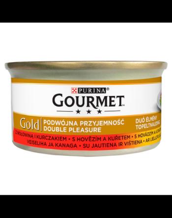 GOURMET Gold Mix hrana umeda pentru pisici, cu vita si pui 24 x 85g