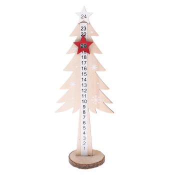 Calendar de Advent din lemn Tree, 30 x 12 cm